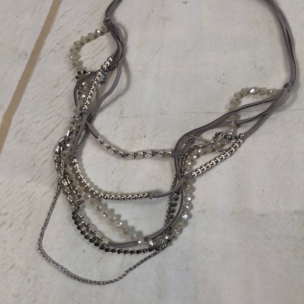 3/$20 Layered Necklace Leather Cords & Beads Adjustable